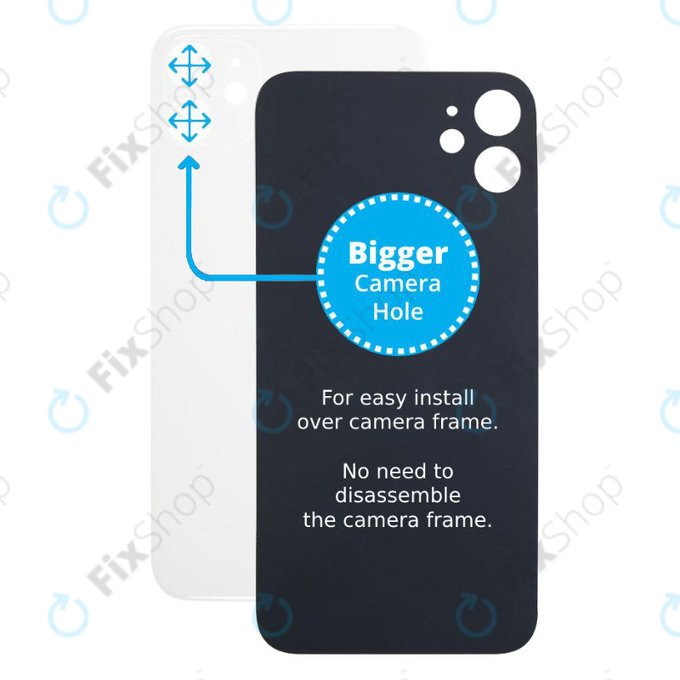 Apple iPhone 11 - Backcover Glas Vergrössertes Ringloch für die Kamera (White)