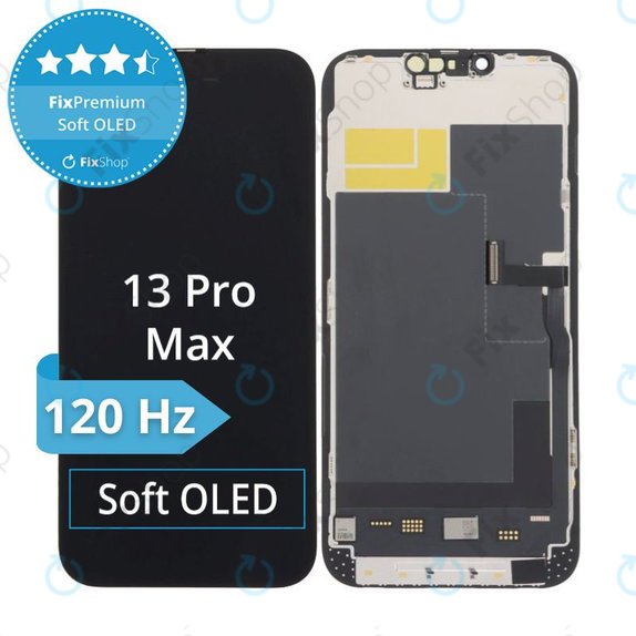 Display Soft OLED 120Hz für iPhone 13 Pro Max, Touchscreen-Glas mit Rahmen, FixPremium