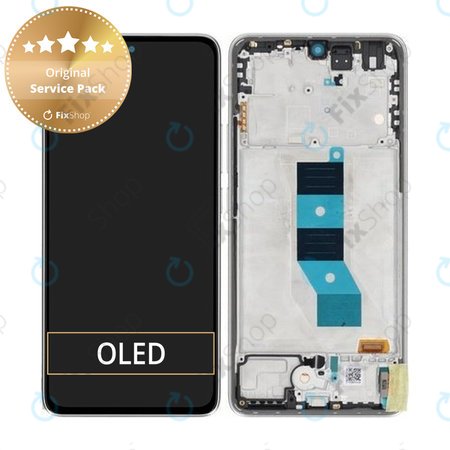 Xiaomi Poco M7 Pro 5G - LCD Display + Touchscreen Front Glas + Rahmen (Silver) - 5600070O17P00 Genuine Service Pack