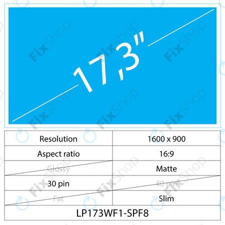 17.3 LCD Slim Matte 30 pin HD+