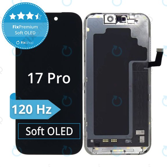 Display Soft OLED 120Hz für iPhone 17 Pro, Touchscreen-Glas mit Rahmen, FixPremium
