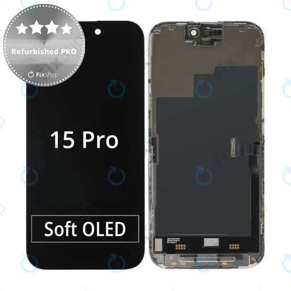 Apple iPhone 15 Pro - LCD Display + Touchscreen Front Glas + Rahmen Refurbished PRO