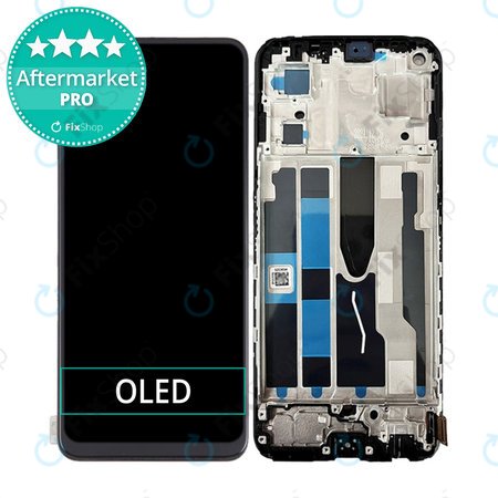 Oppo Reno 7 5G - LCD Display + Touchscreen Front Glas + Rahmen (Stary Black) OLED