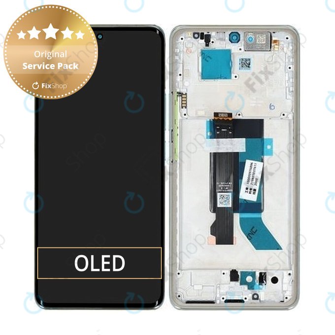 Xiaomi Redmi Note 14 Pro 5G 24090RA29G - LCD Display + Touchscreen Front Glas + Rahmen (Coral Green) - 56002500O1600 Genuine Service Pack