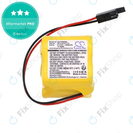Batterie für GE FANUC ALPHA iSV, BETA iSV, 2900mAh, Li-MnO2, 6V, A98L-0031-0025, HQ