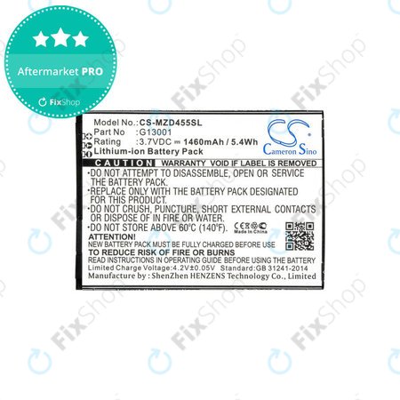 Batterie für Navon Mizu D455, 1460mAh, Li-Ion, 3.7V, G13001, HQ