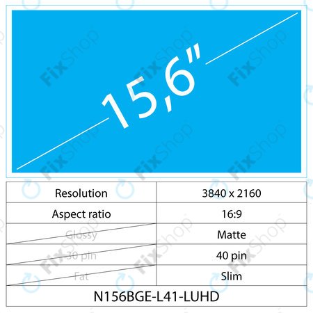 15.6 LCD Slim Matte 40 pin-UHD