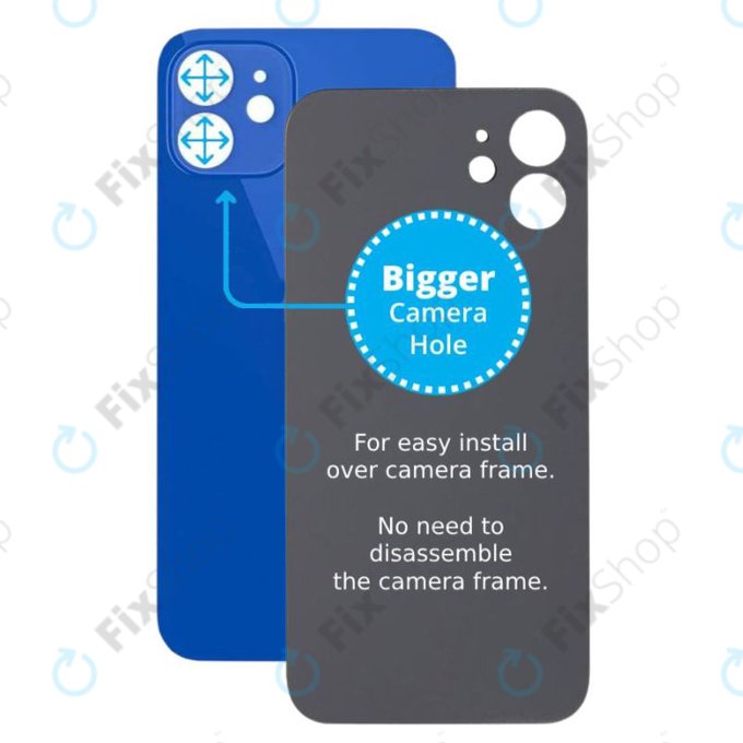 Apple iPhone 12 - Backcover Glas Vergrössertes Ringloch für die Kamera (Blue)