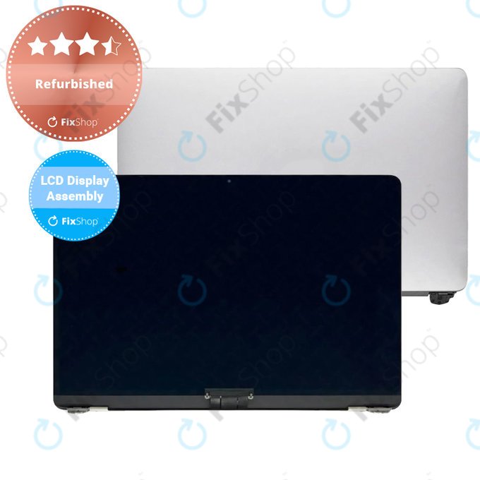Apple MacBook Air 13" A1932 (2019), 13" A2179 (2020) - LCD Display + Frontglas + Abdeckung (Silver) Refurbished