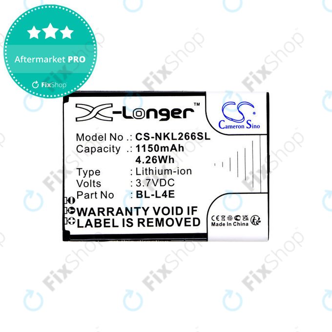 Batterie für Nokia 2660 Flip 4G, 1150mAh, Li-Ion, 3.7V, BL-L4E, HQ