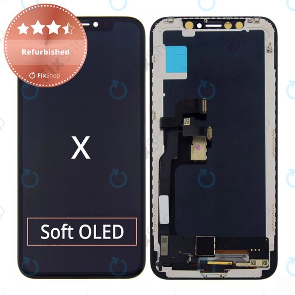 Display für iPhone X, Touchscreen-Glas mit Rahmen, Refurbished