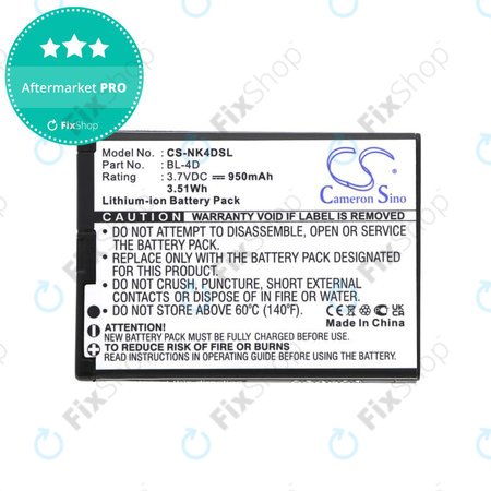 Akku batterie für Nokia N97 Mini, E5, E7, BLU Hero 2, 950mAh, Li-Ion, 3.7V, BL-4D, HQ