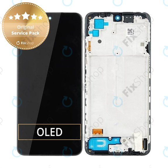 Xiaomi Redmi Note 10 - LCD Display + Touchscreen Front Glas + Rahmen (Onyx Gray) - 5600020K7A00 Genuine Service Pack