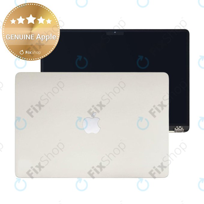 LCD-Display für MacBook Air 15", A3114 (2024), mit Frontglas und Deckel, Starlight, 661-40261, Genuine Apple