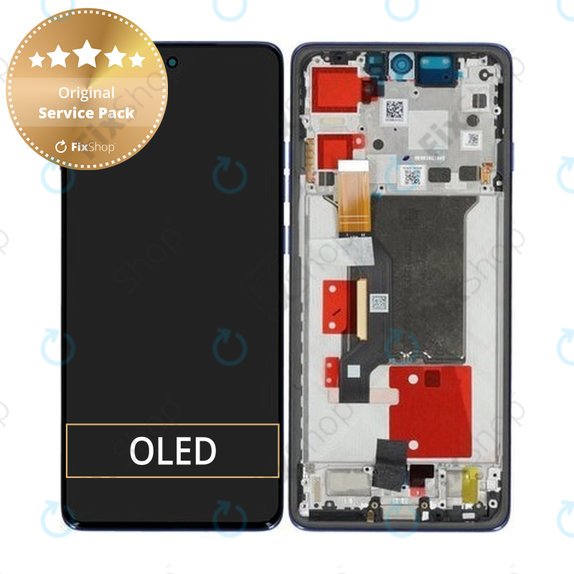 Motorola Edge 60 Pro - LCD Display + Touchscreen Front Glas + Rahmen (Dazzling Blue) - 5D68C30046 Genuine Service Pack