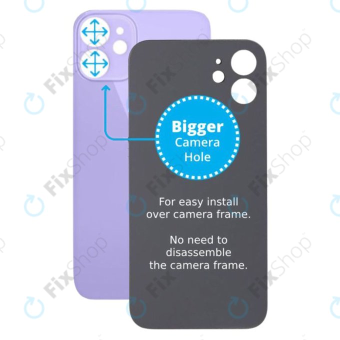 Apple iPhone 12 Mini - Backcover Glas Vergrössertes Ringloch für die Kamera (Purple)