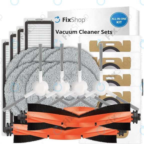 Ersatzteilset für Xiaomi Robot Vacuum X10 (2x Hauptbürsten, 4x Filter, 4x Seitenbürsten, 4x Wischpads, 4x Staubbeutel)