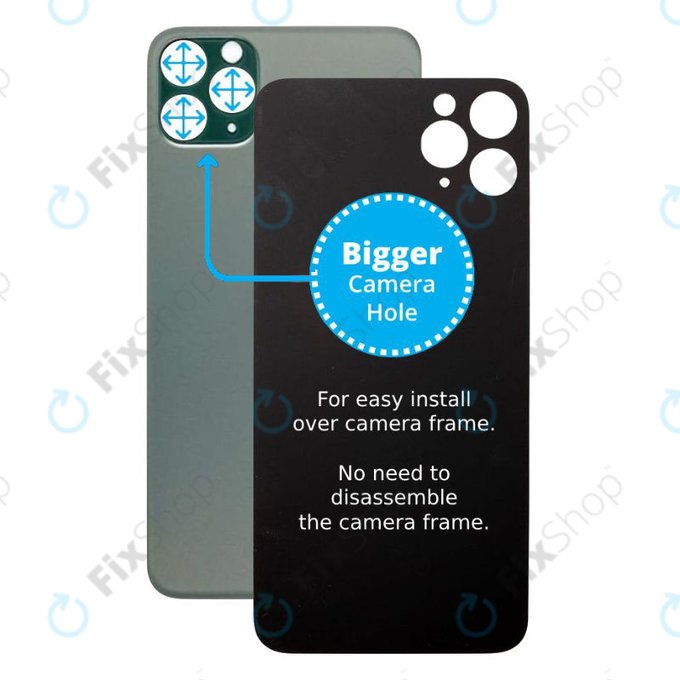 Apple iPhone 11 Pro - Backcover Glas Vergrössertes Ringloch für die Kamera (Green)