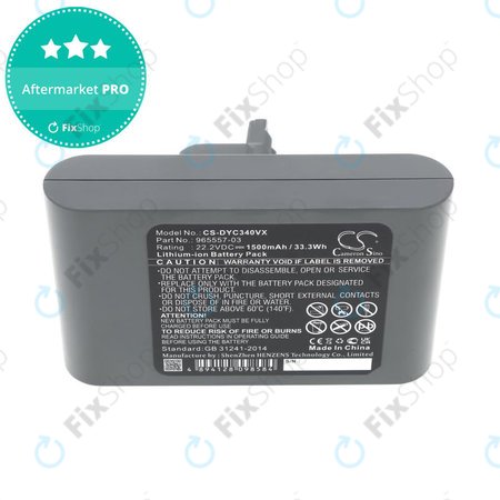 Akku batterie für Dyson DC31, DC34, DC35, DC44, DC45, DC56, 1500mAh, Li-Ion, 22.2V, 965557-03, HQ