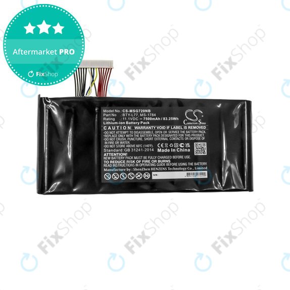 Batterie für MSI GT72, MSI WT72, 7500mAh, Li-Ion, 11.1V, BTY-L77, HQ