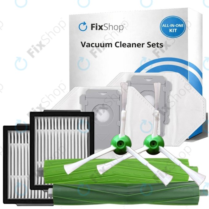 Ersatzteilset für iRobot Roomba e-series, i-series, j-series (1 Paar Hauptbürsten, 2x Filter, 2x Seitenbürste, 2x Staubbeutel)
