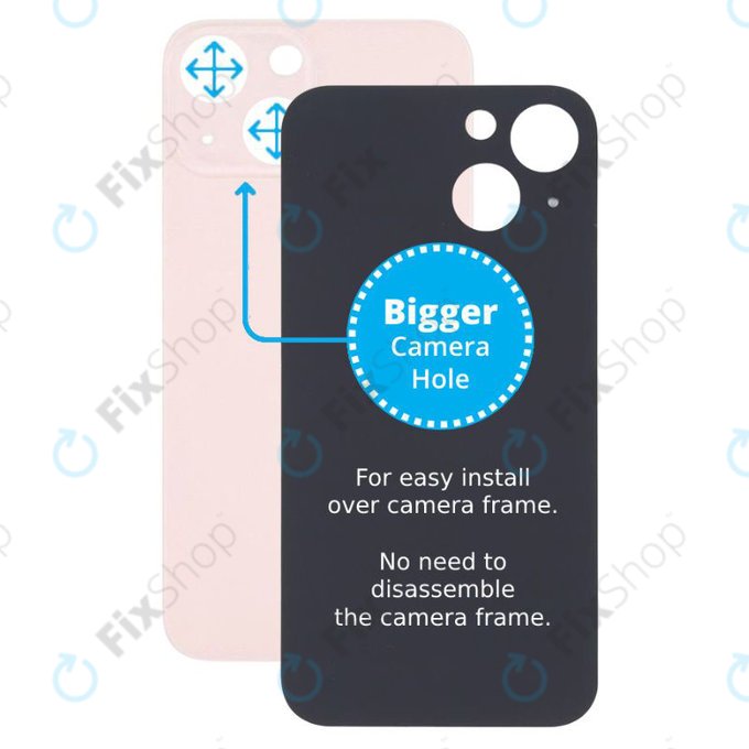 Apple iPhone 13 Mini - Backcover Glas Vergrössertes Ringloch für die Kamera (Pink)