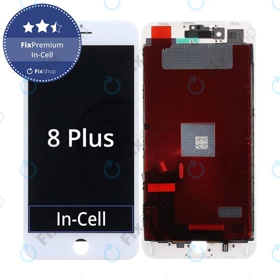 Display In-Cell für iPhone 8 Plus, White, Touchscreen-Glas mit Rahmen, FixPremium