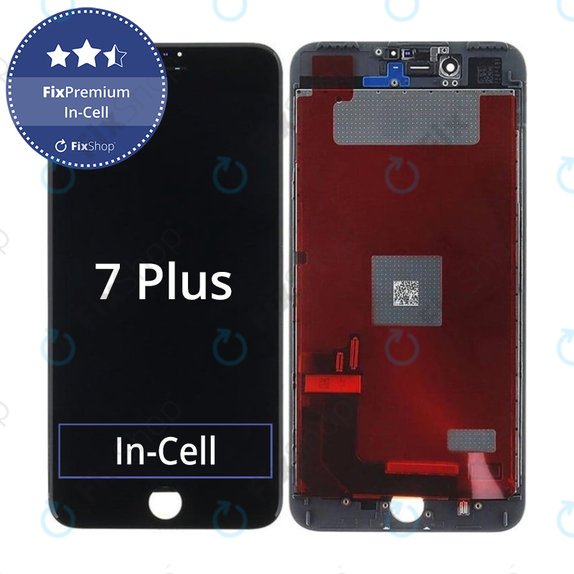 Display In-Cell für iPhone 7 Plus, Black, Touchscreen-Glas mit Rahmen, FixPremium
