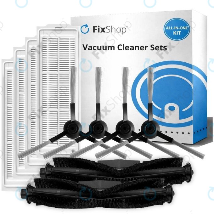 Ersatzteilset für Xiaomi Viomi V3 MAX (2x Hauptbürsten, 4x Filter, 4x Seitenbürsten)