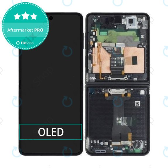 Samsung Galaxy Z Flip 7 F766B - LCD Display + Touchscreen Front Glas + Rahmen (Jetblack) OLED