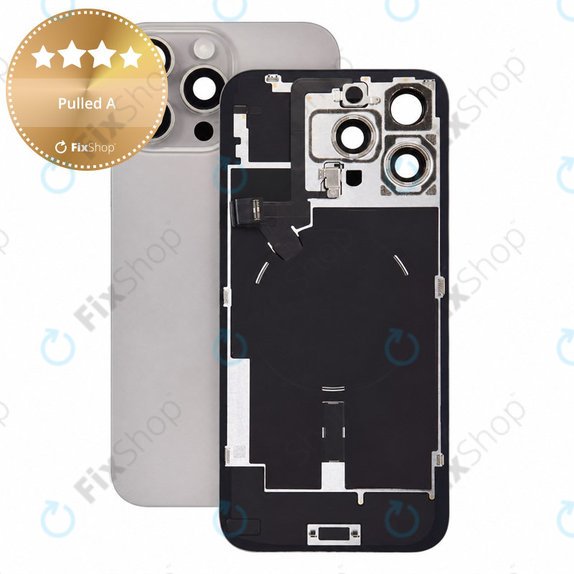 Glas der Rückabdeckung für iPhone 16 Pro Max, Natural Titanium, Pulled A