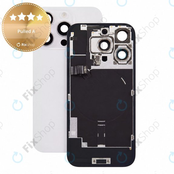 Glas der Rückabdeckung für iPhone 16 Pro, White Titanium, Pulled A