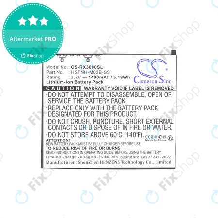 Batterie für HP Compaq iPAQ rx3000, rx3115, rx3700, hx2110, hx2790, 1400mAh, Li-Ion, 3.7V, HSTNH-M03B-SS, HQ
