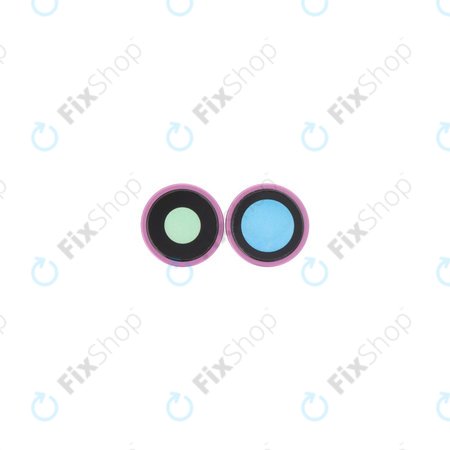 Apple iPhone 16, 16 Plus - Rückfahrkameraglas mit Rahmen (Pink) - 2Stk.