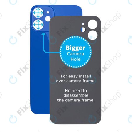Apple iPhone 12 Mini - Backcover Glas Vergrössertes Ringloch für die Kamera (Blue)