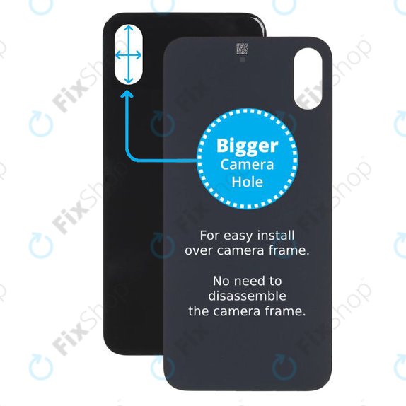 Apple iPhone X - Backcover Glas Vergrössertes Ringloch für die Kamera (Space Gray)
