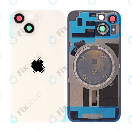 Apple iPhone 14 - Rückgehäuseglas + Kameraglas + Metallplatte + Magsafe-Magnet (Starlight)