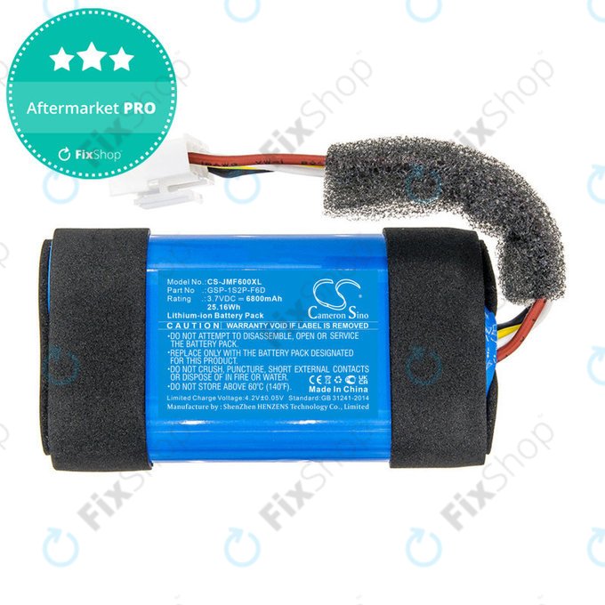 Batterie für JBL Flip 6, 6800mAh, Li-Ion, 3.7V, GSP-1S2P-F6D, HQ