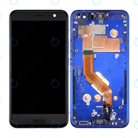 HTC U11 - LCD Display + Touchscreen front Glas + Rahmen (Blau) - 80H02105-02