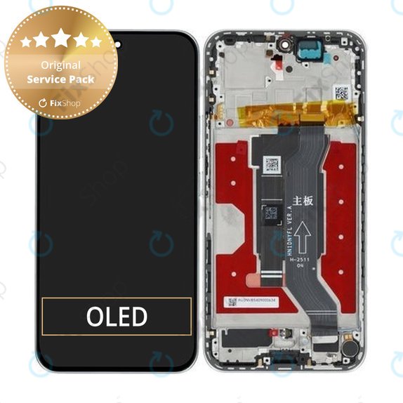 Honor 400 - LCD Display + Touchscreen Front Glas + Rahmen (Meteor Silver) - 0235APNS Genuine Service Pack