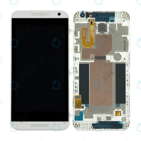 HTC Desire 610 - LCD Display + Touchscreen front Glas + Rahmen (Weiß) - 80H01913-00