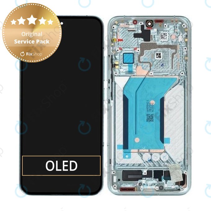 Xiaomi 14 23127PN0CC - LCD Display + Touchscreen Front Glas + Rahmen (Jade Green) - 56000600N300 Genuine Service Pack