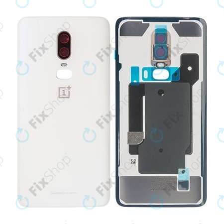 OnePlus 6 - Akkudeckel + Rückfahrkameraglas (Silk White) - 1071100109 Genuine Service Pack
