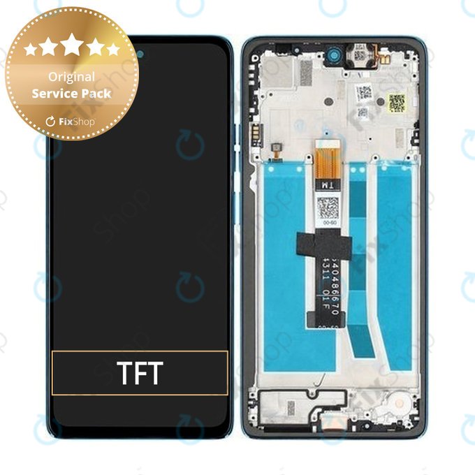 Motorola Moto G75 5G - LCD Display + Touchscreen Front Glas + Rahmen (Aqua Blue) - 5D68C29067 Genuine Service Pack