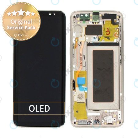 Samsung Galaxy S8 G950F - LCD Display + Touchscreen Front Glas + Rahmen (Maple Gold) - GH97-20457F, GH97-20473F, GH97-20458F, GH97-20629F Genuine Service Pack