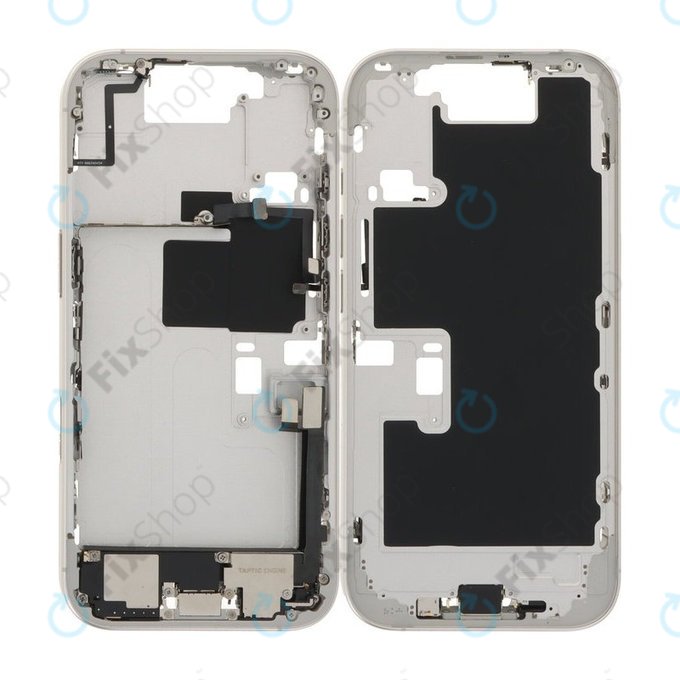 Apple iPhone 16 Pro - Mittelrahmen + Power-, Lautstärke- und Kameratasten (White Titanium)