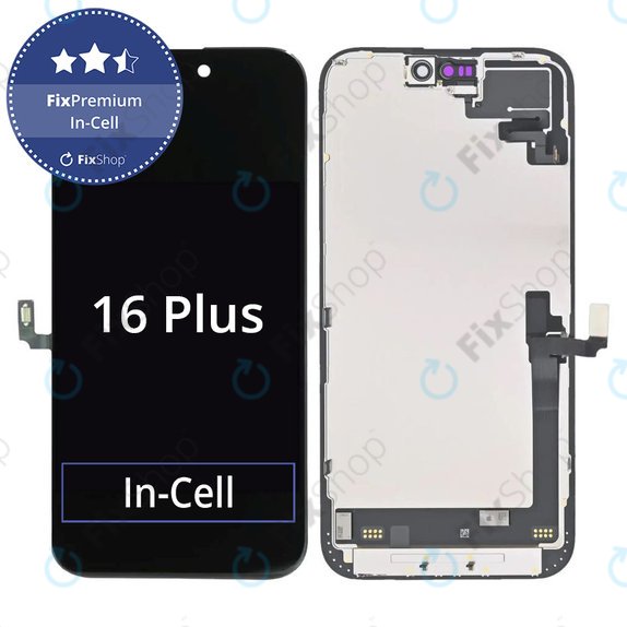 Display In-Cell FHD für iPhone 16 Plus, Touchscreen-Glas mit Rahmen, FixPremium