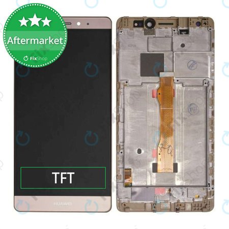 Huawei Mate S - LCD Display + Touchscreen Front Glas + Rahmen (Gold) TFT