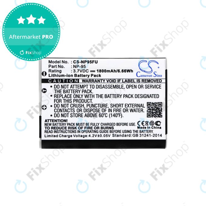 Batterie für Fujifilm FinePix F30, Ricoh GXR, 1800mAh, Li-Ion, 3.7V, DB-90, HQ