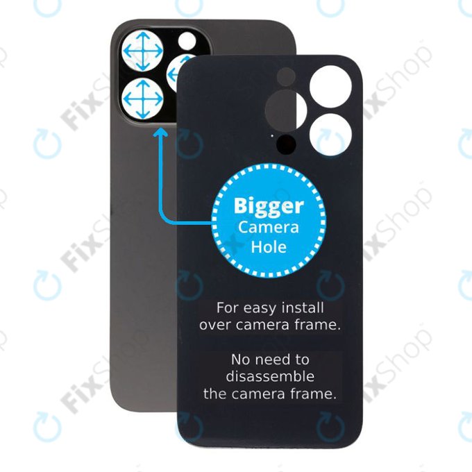 Apple iPhone 14 Pro Max - Backcover Glas Vergrössertes Ringloch für die Kamera (Space Black)